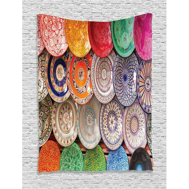 Moroccan woven pattern wool plates various size vintage bohemian ethnic wall art Moroccan woven pattern wool plates various size vintage bohemian ethnic wall art